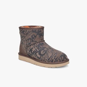 Ugg Classic Street Graffiti Mini Women Classic Boots Brown/Black (9430ZLIXT)